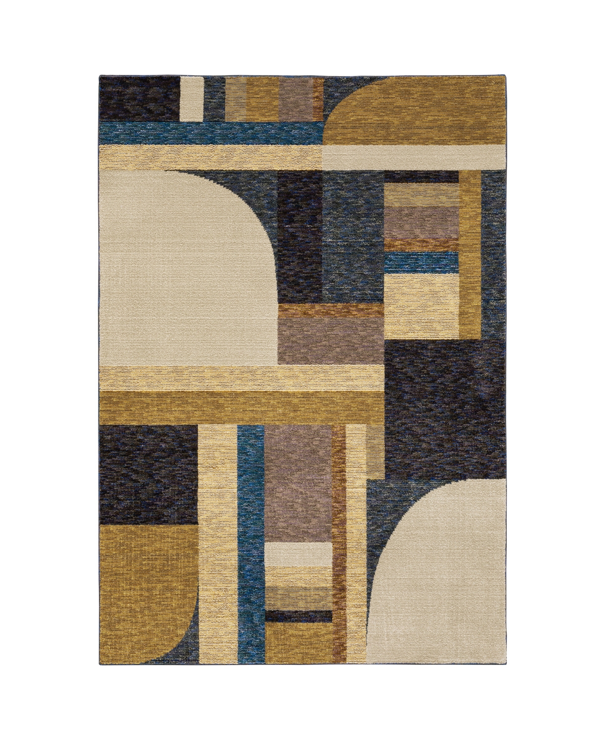 Jhb Design Deco PZZ01 8'6in x 11'7in Area Rug - Gold-Tone