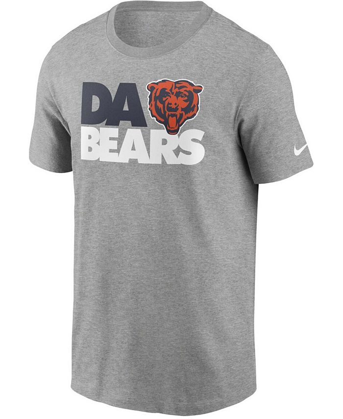 Nike Men's Heathered Gray Chicago Bears Hometown Collection Da Bears T ...