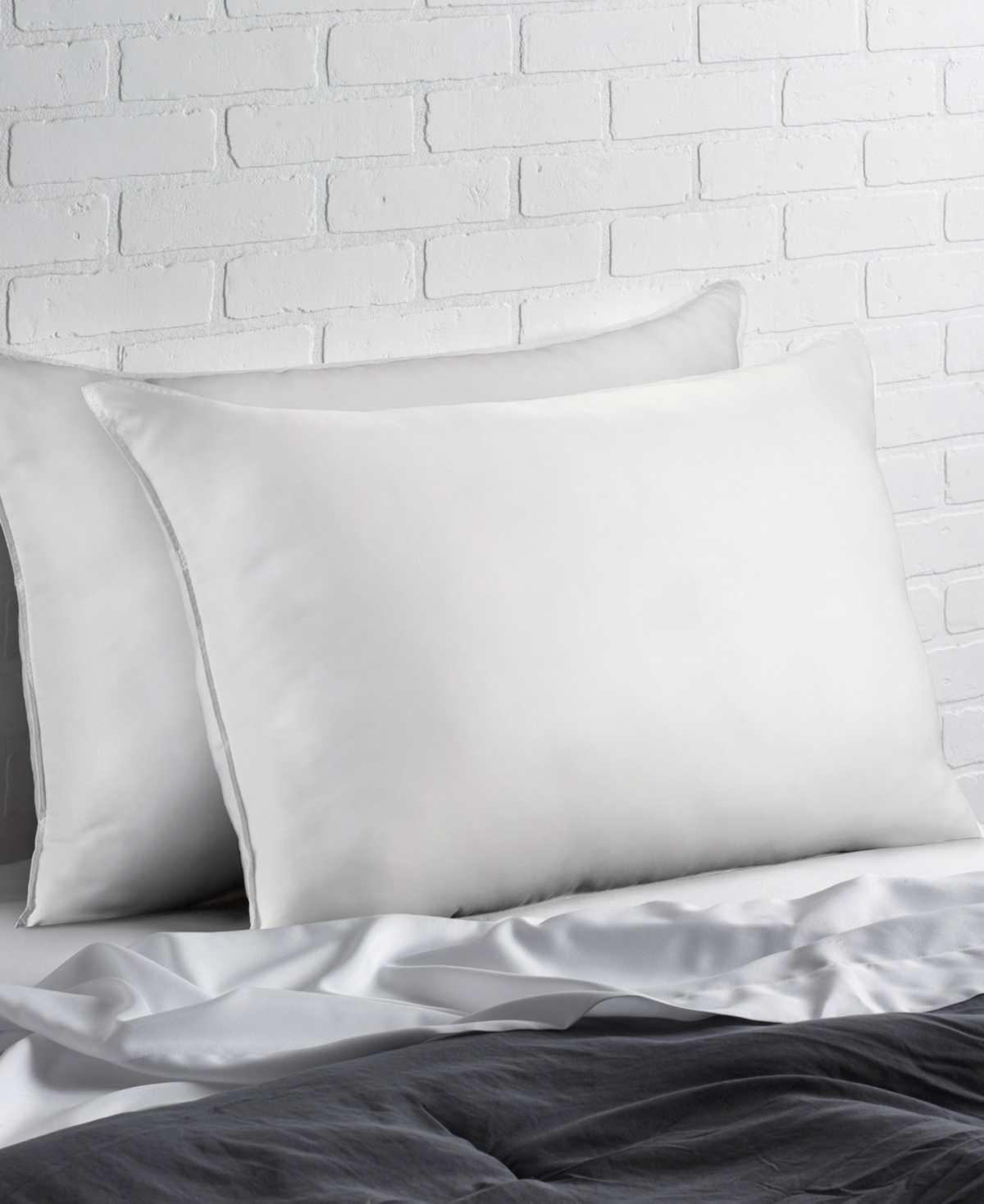 Ella Jayne Overstuffed Plush Allergy Resistant Gel Filled Side/Back Sleeper Pillow & Mattress Protector Set