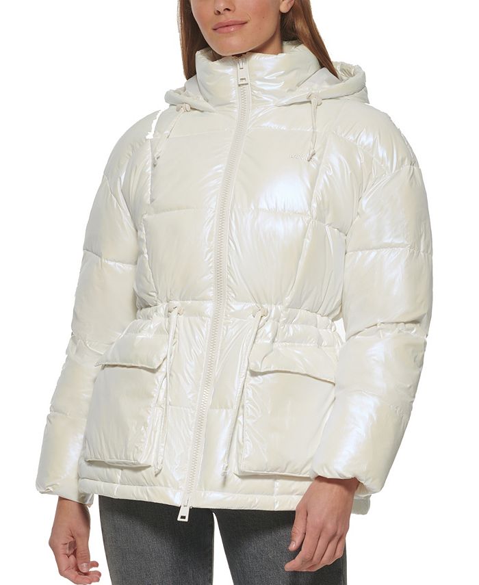 Levi's Quilted Hooded Puffer Coat with Cinch Waist & Reviews - Coats ...