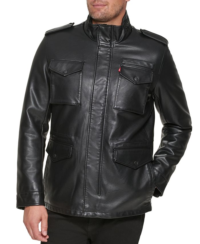 Levi's Men's Faux Leather Four Pocket Field Jacket - Macy's