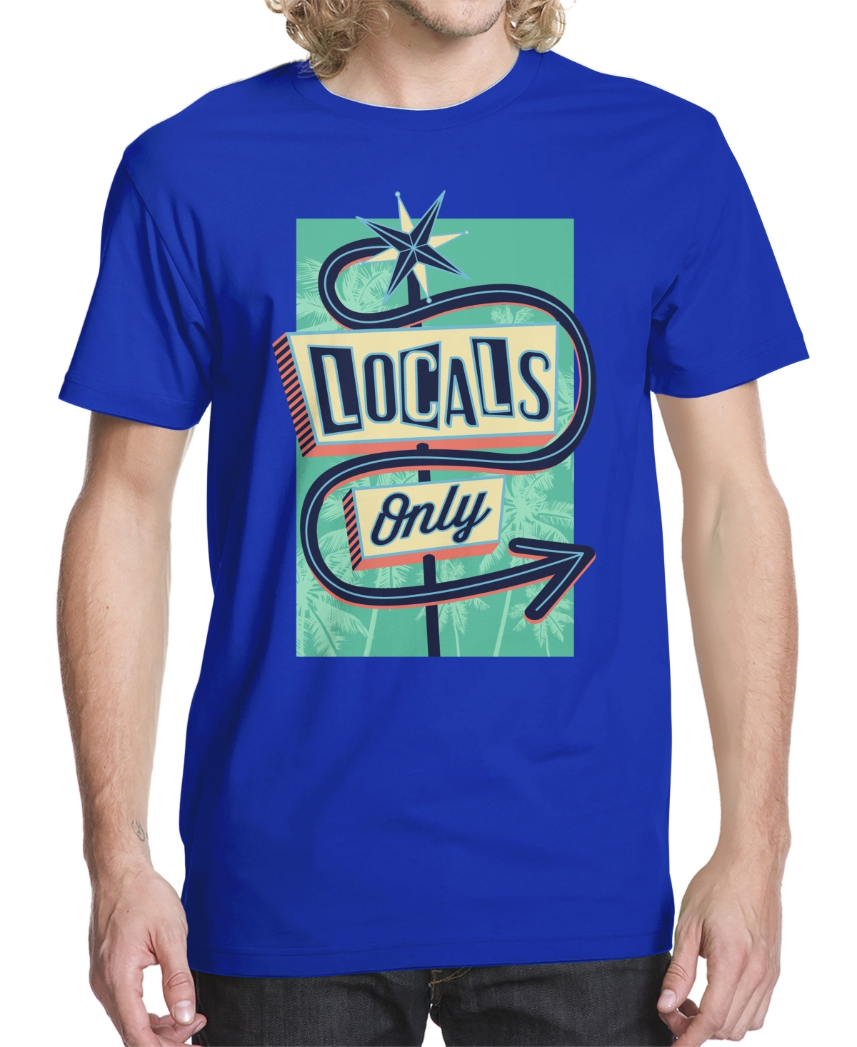Men's Locals Only Sign Graphic T-shirt - Royal