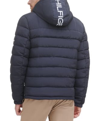 Men's  Sherpa Lined Hooded Quilted Puffer Jacket
