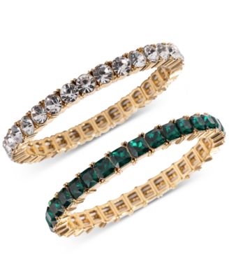 Photo 1 of Charter Club 2-Pc. Set Crystal & Stone Stretch Bracelets, Created for Macy's