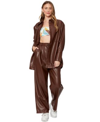 Bar III - Sofia Richie Faux-Leather Shacket, Created for Macy's