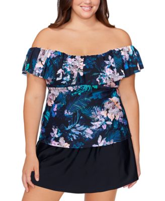 macys plus size tankini tops