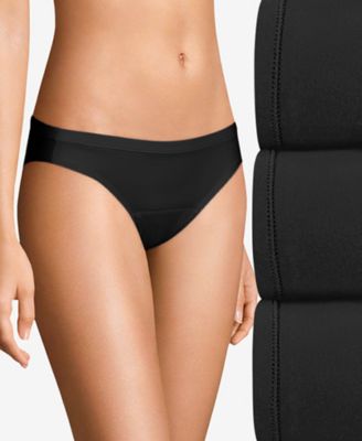 Hanes - Women's Fresh & Dry Light Period Underwear Bikini 3-Pack