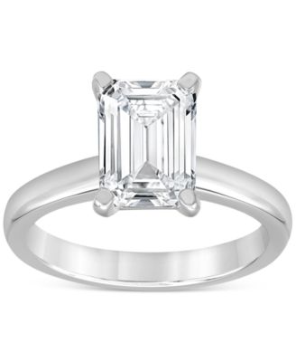 Certified Lab Grown Emerald-Cut Solitaire Engagement Ring (3 ct. t.w.) in 14k Gold