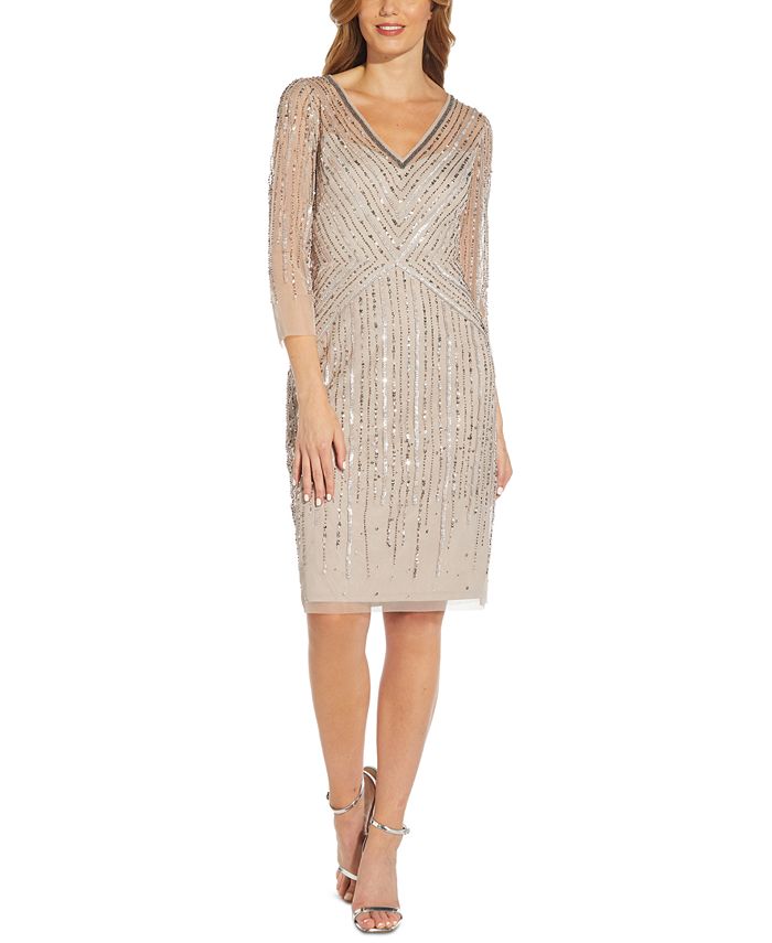 Adrianna papell on sale embellished sheath dress