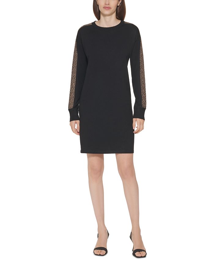 Calvin Klein Studded-Sleeve Sweater Dress & Reviews - Dresses - Women -  Macy's