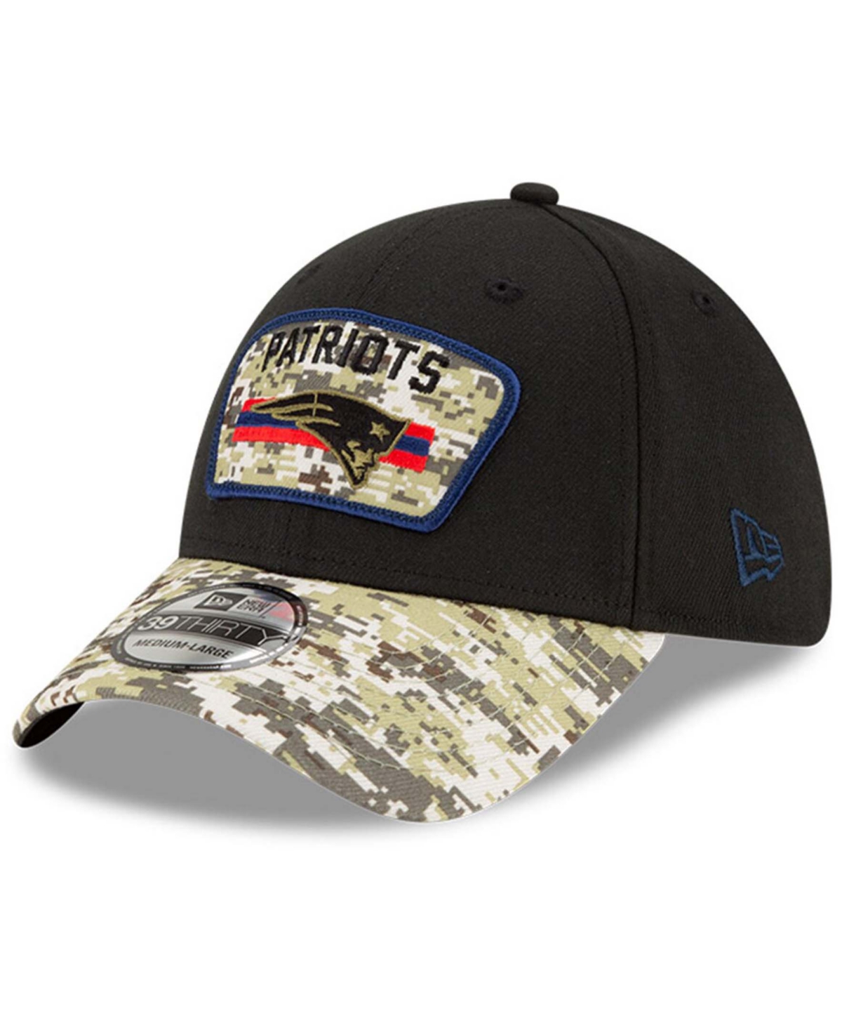 Men's Black-Camouflage New England Patriots 2021 Salute To Service 39THIRTY Flex Hat - Black-Camouflage