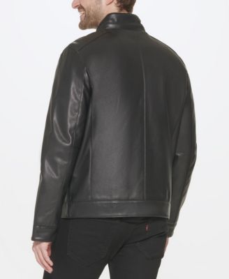 Men's Faux-Leather Motto Jacket