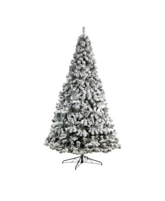Flocked West Virginia Fir Artificial Christmas Tree with 800 Clear LED Lights and 1680 Tips, 10'