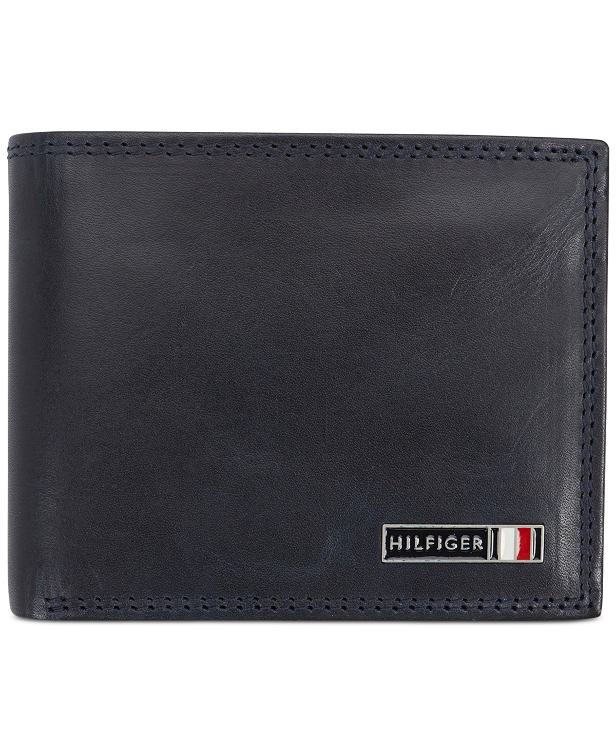 Shop Tommy Hilfiger Men's Rfid Genuine Leather Traveler Wallet In Navy