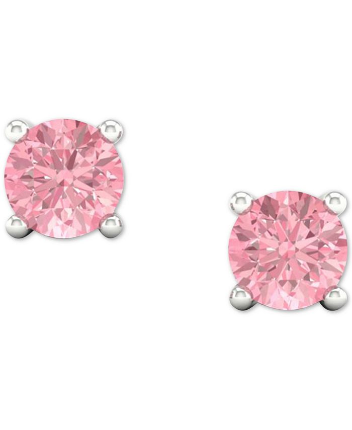 Forever Grown Diamonds LabCreated Pink Diamond Stud Earrings (1/4 ct. t.w.) in Sterling Silver