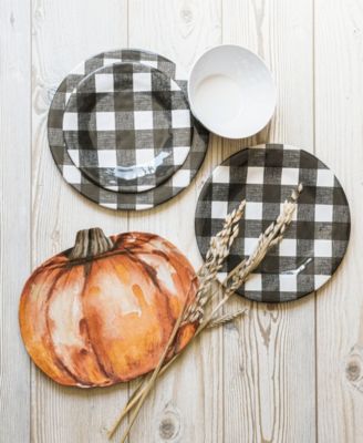 Vintage-Like Black Buffalo Check Melamine Bowls, Set of 6