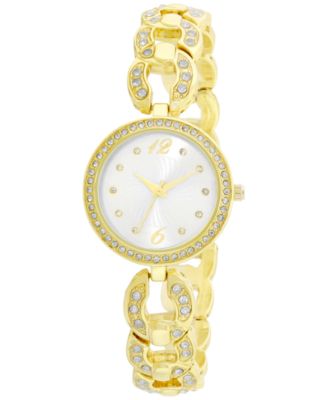 Photo 1 of Charter Club Women's Gold-Tone Pavé Chain Link Bracelet Watch 31mm, Created for Macy's (Gift Box)