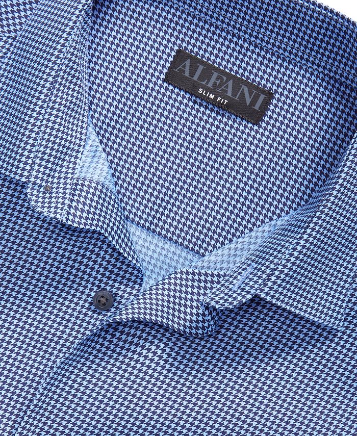 Alfani Men's Slim Fit Houndstooth Dress Shirt, Created for Macy's