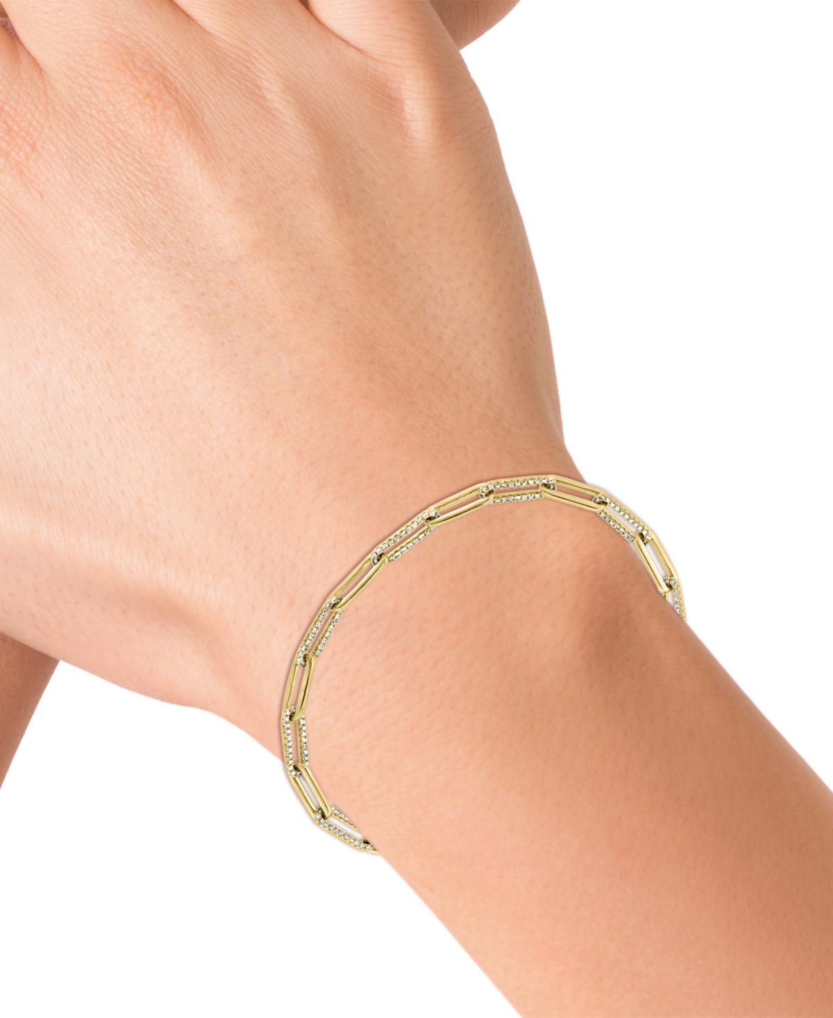 Effy Diamond Paperclip Link Bracelet (7/8 ct. t.w.) in 14k Gold