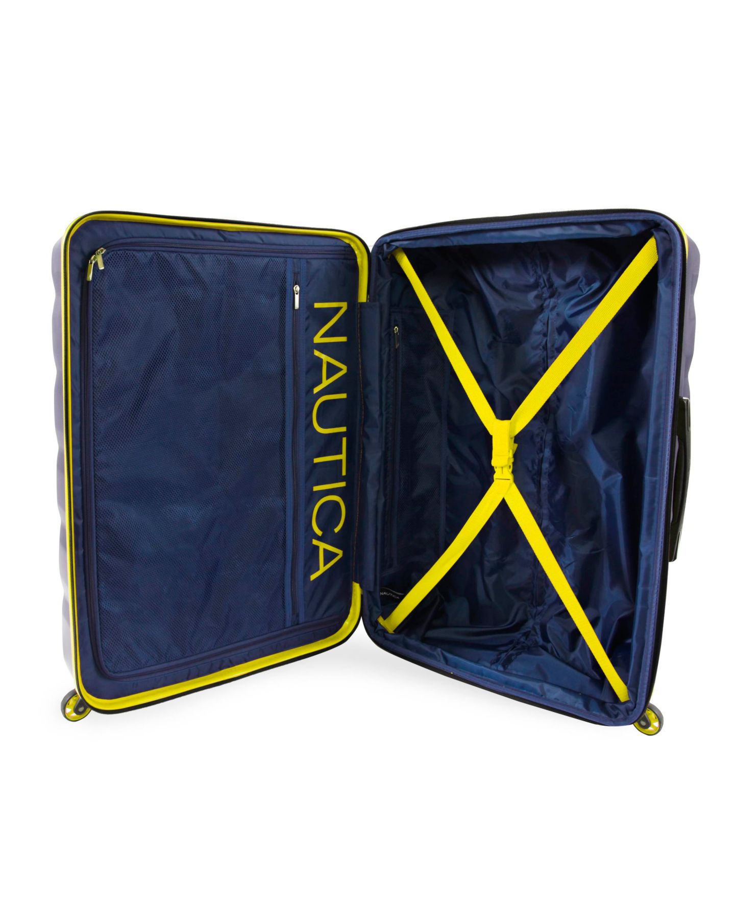 Чемоданы Nautica Lightview 3pc Hardside Luggage Set, цвет: Тёмно-синий / Жёлтый — фото 9