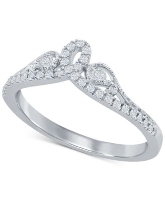 Macy's - Diamond Contour Band (1/6 ct. t.w.) in 14k White Gold
