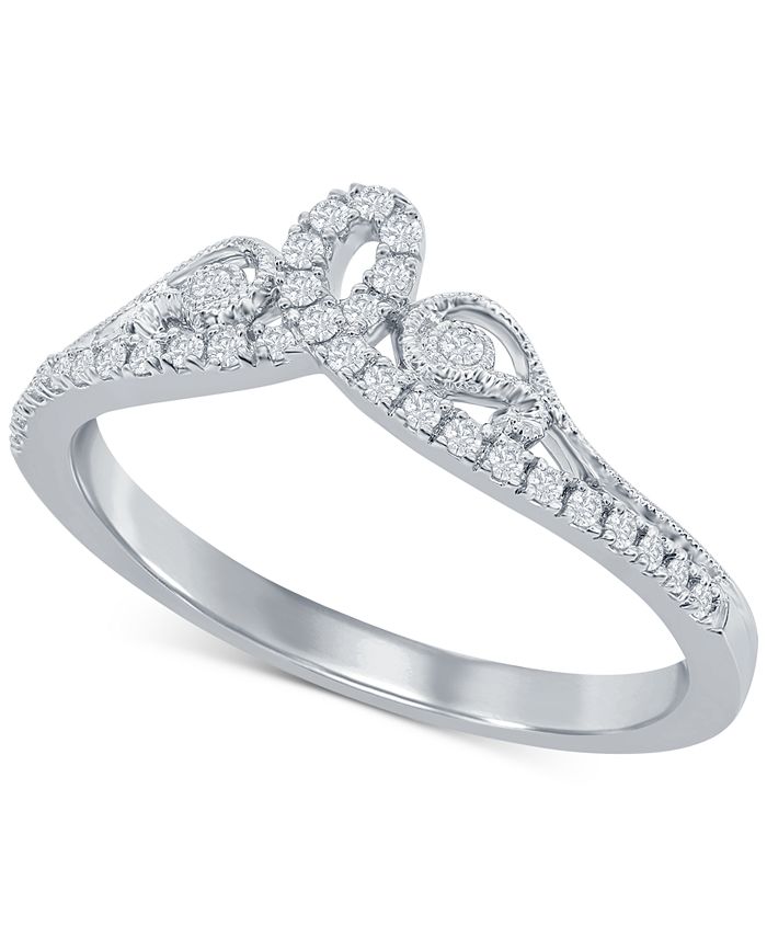Macy's - Diamond Contour Band (1/6 ct. t.w.) in 14k White Gold