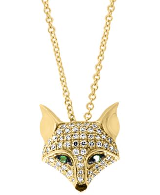 diamond fox pendant necklace