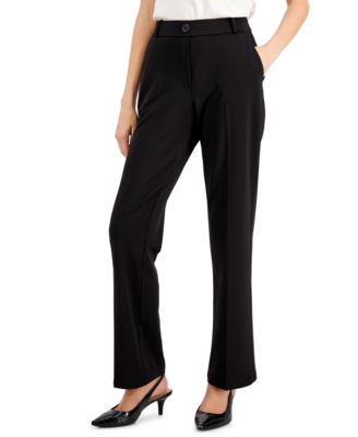 women's wide leg black dress pants