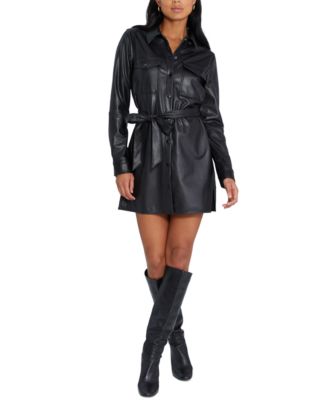 Sanctuary - Faux Leather Shirtdress