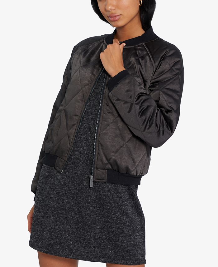 Sanctuary Quilted Satin Bomber Jacket Macy's
