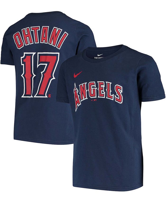 Nike Big Boys Shohei Ohtani Navy Los Angeles Angels Player Name and Number  T-shirt - Macy's