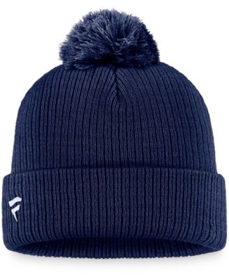 Men's Navy St. Louis Blues Core Primary Logo Cuffed Knit Hat with Pom
