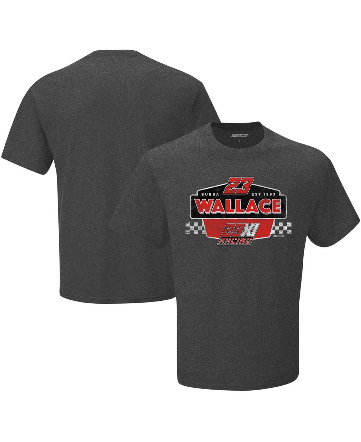 Checkered Flag Sports Men's Heather Charcoal Bubba Wallace Vintage-Inspired Duel T-shirt