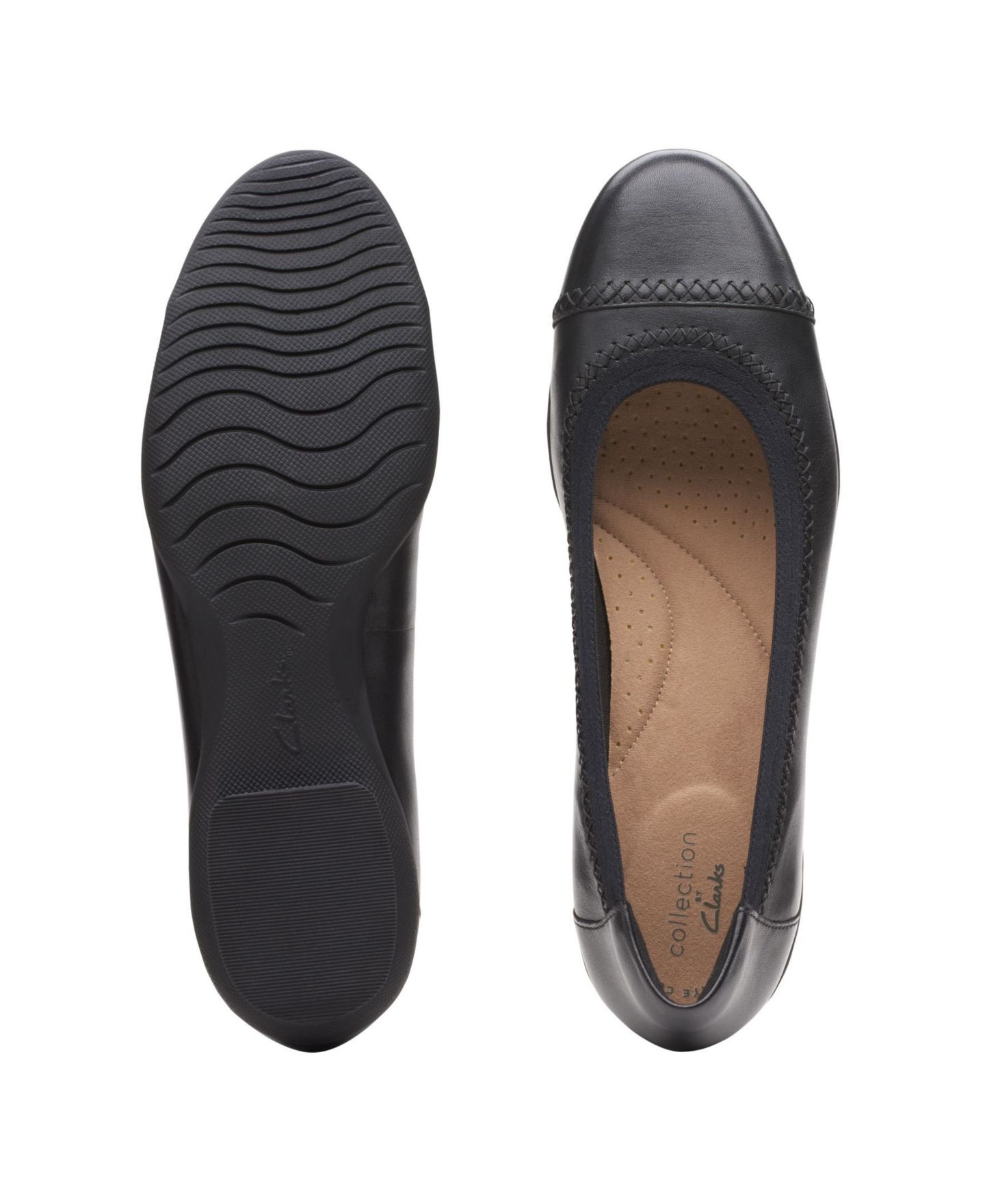 Женские балетки Clarks Collection Sara Bay, цвет: Чёрный кожаный — фото 7