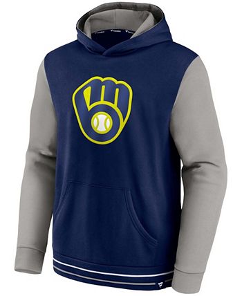 Women's Fanatics Branded Heathered Gray Milwaukee Brewers Crew Pullover Sweater