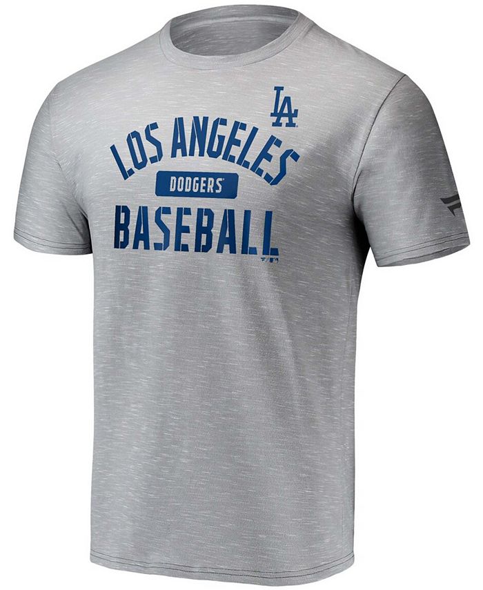 Fanatics Men's Gray Los Angeles Dodgers Primary Pill Space Dye T-shirt ...