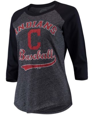 Cleveland Indians Long Sleeve Majestic Size Medium Navy MLB Shirt