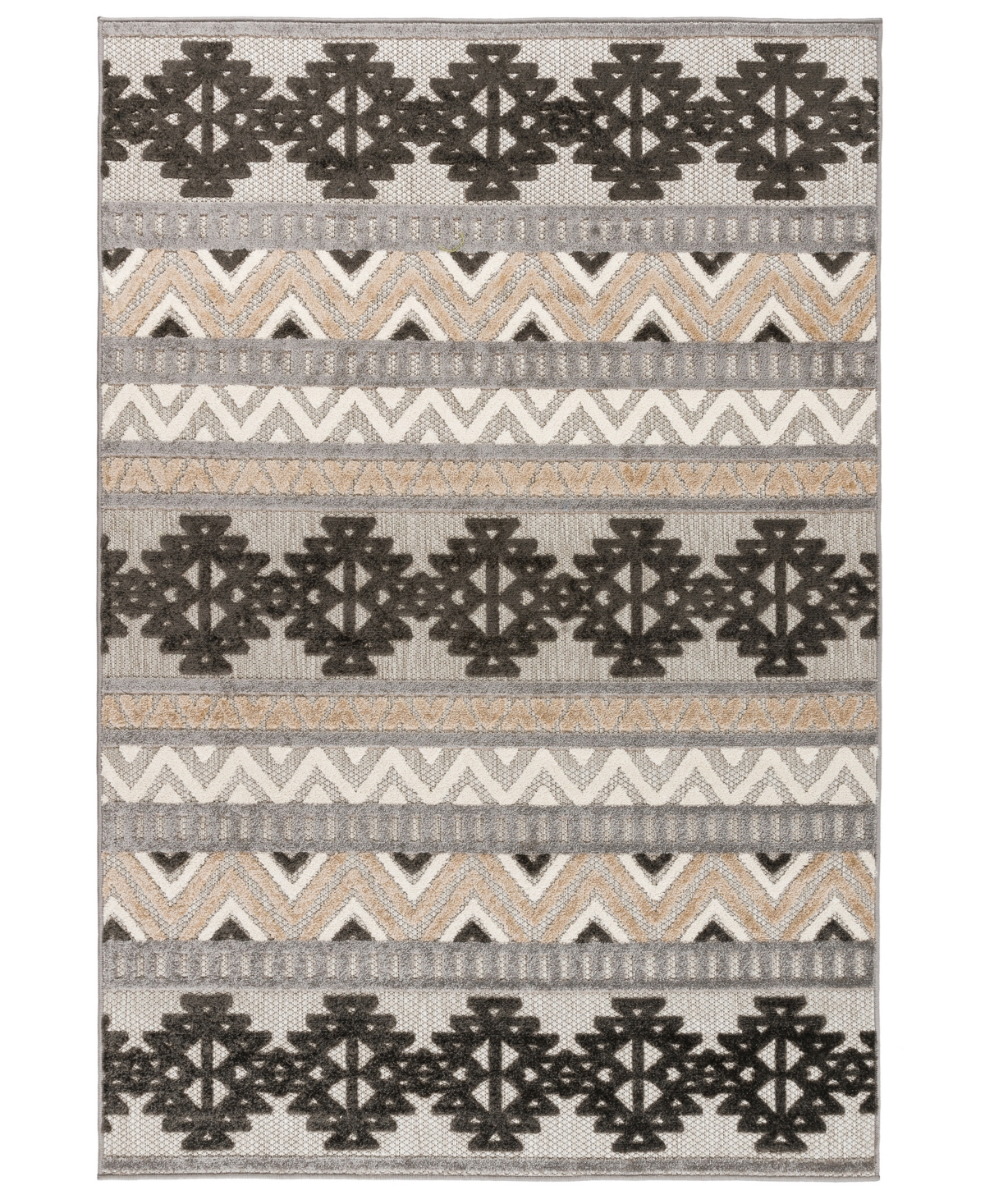 Main Street Rugs Open Doors 8018 7'10in x 10' Outdoor Area Rug - Gray