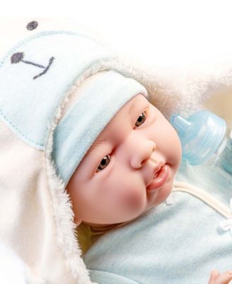 La Newborn Nursery 15.5" Baby Doll Bunting Bear Gift Set, 9 Pieces