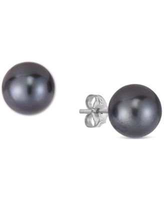 macy's black pearl earrings