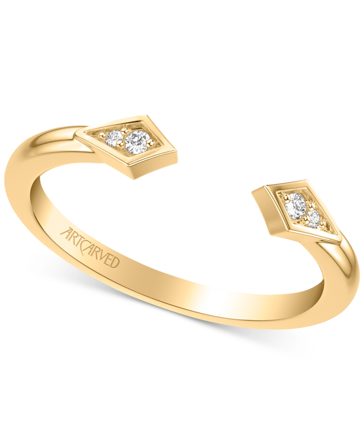 Artcarved Art Carved Diamond Rose-Cut Cuff Wedding Band (1/20 ct. t.w.) in 14k White, Yellow or Rose Gold