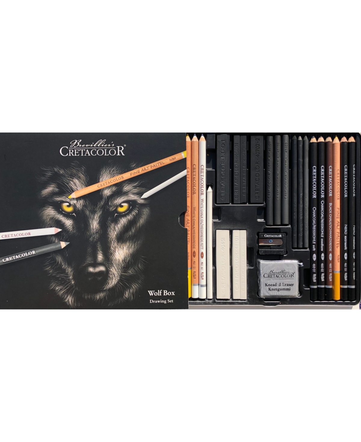 Cretacolor Wolf Box Drawing Set, 25 Pieces