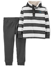 Toddler Boys 2-Pc. Striped Fleece Pullover & Pants Set