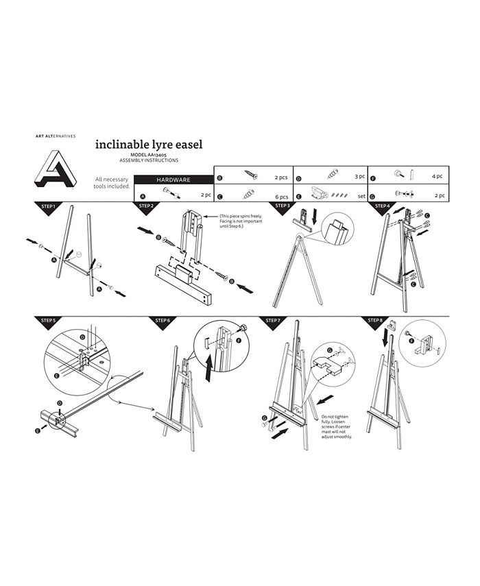 Art Alternatives Inclinable Lyre Easel Macy's