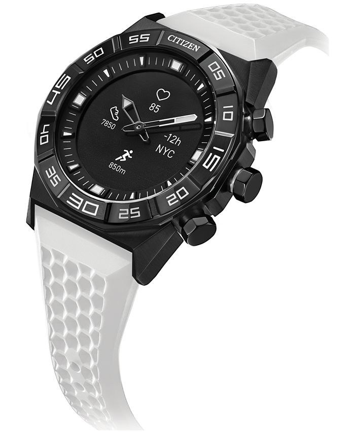 Citizen Men's CZ Smart Hybrid HR White Strap Smart Watch 44mm Macy's