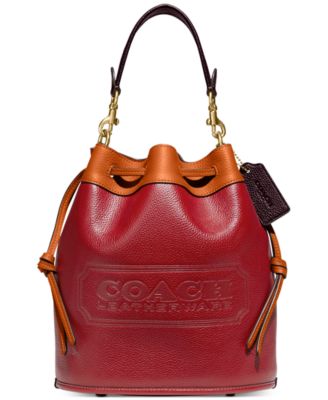 macy's red coach purse