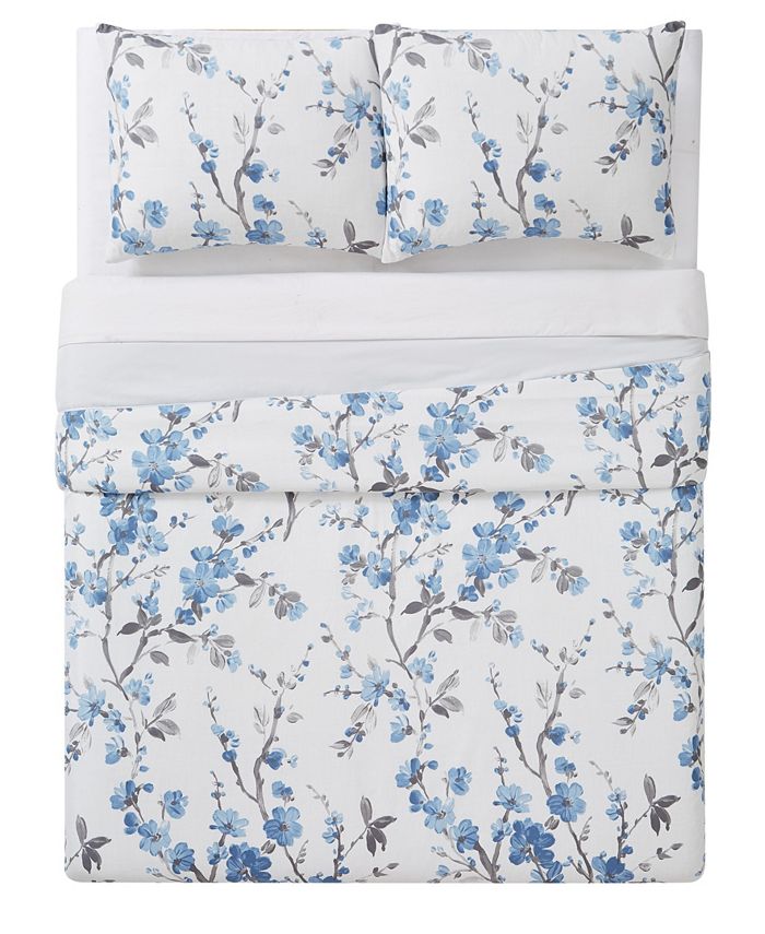 Cannon Kasumi Floral 3 Piece Duvet Cover Set, Full/Queen Macy's