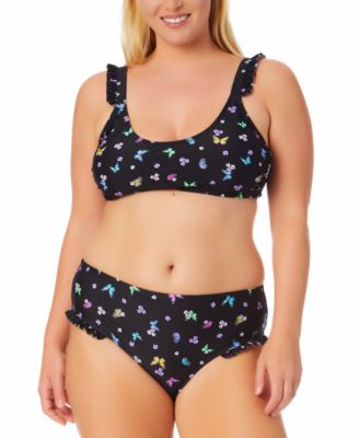 Salt Cove Plus Size Over The Shoulder Butterfly Bikini Top Bikini Bottoms