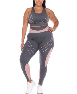 Back Mesh Sports Bra Leggings Set 