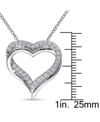 Lab-Grown White Sapphire Heart 18" Pendant Necklace (5/8 ct. t.w.) in Sterling Silver